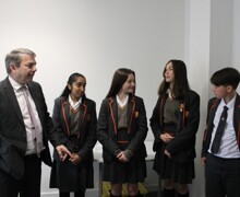 Mr johnson mp chatting with students