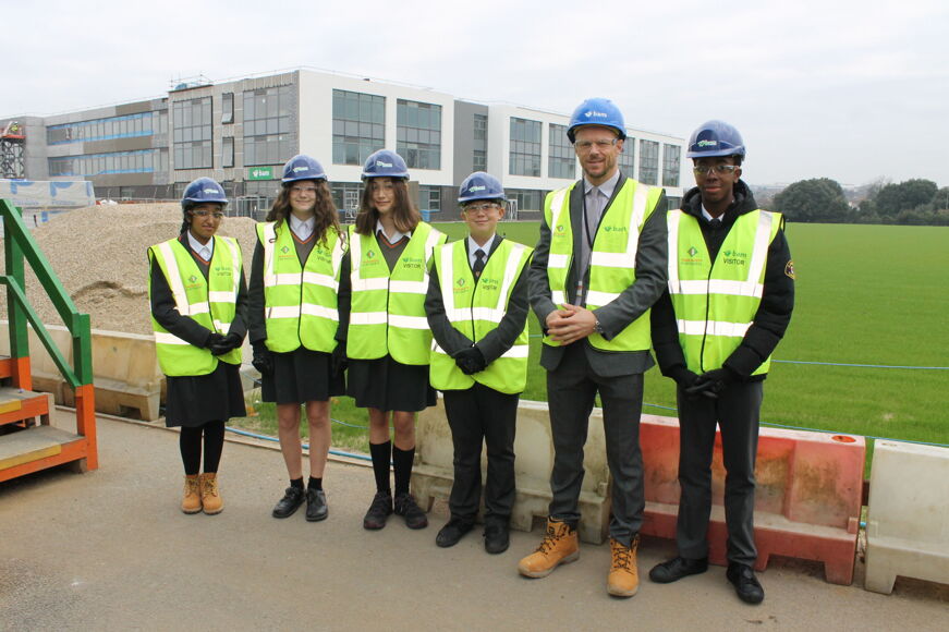 Stone Lodge students with Mr Barnett Head Teacher